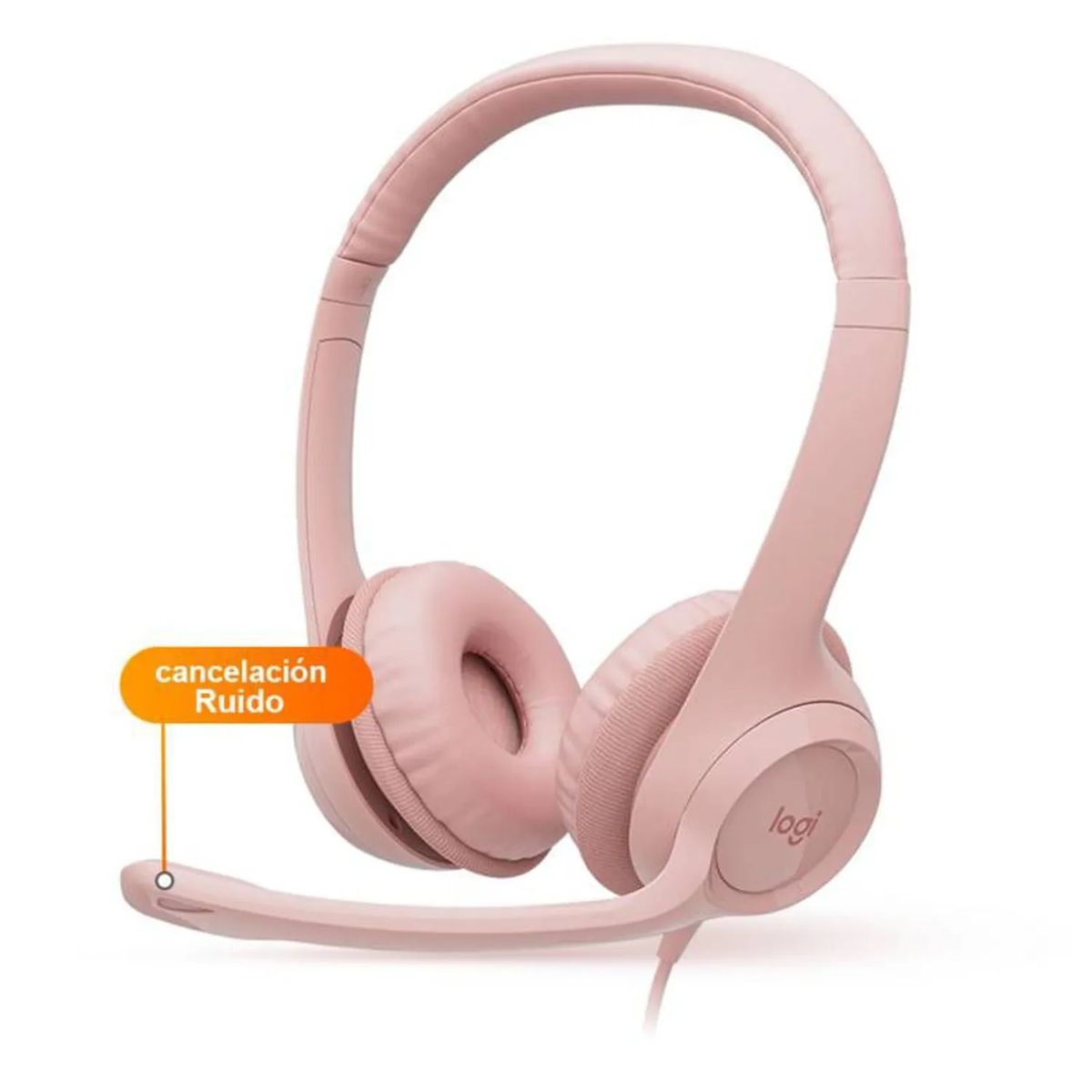 LOGITECH - Audífono Con Micrófono Logitech H390 Usb Cancelación De Ruido Rose