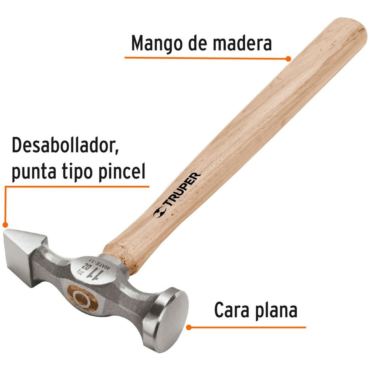 TRUPER - Martillo planchador punta tipo cincel Truper