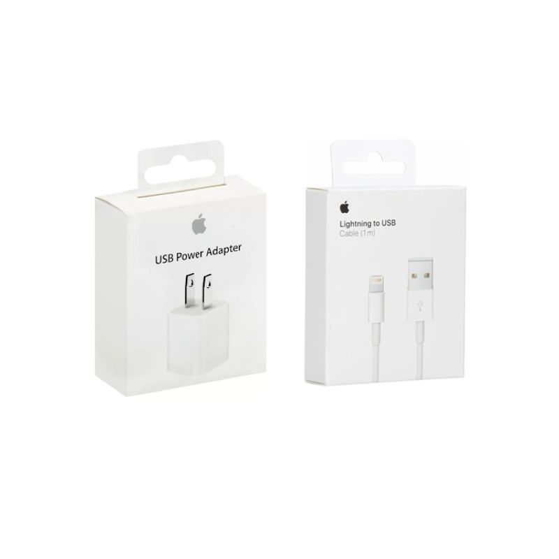 APPLE - Cargador Completo Apple Adaptador + Lightning