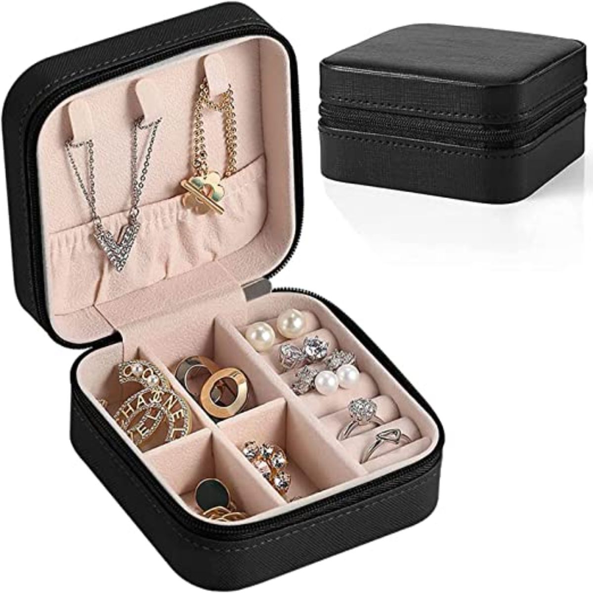 ELMEJORPRECIO - Mini Joyero Portátil Modelo M1 Negro