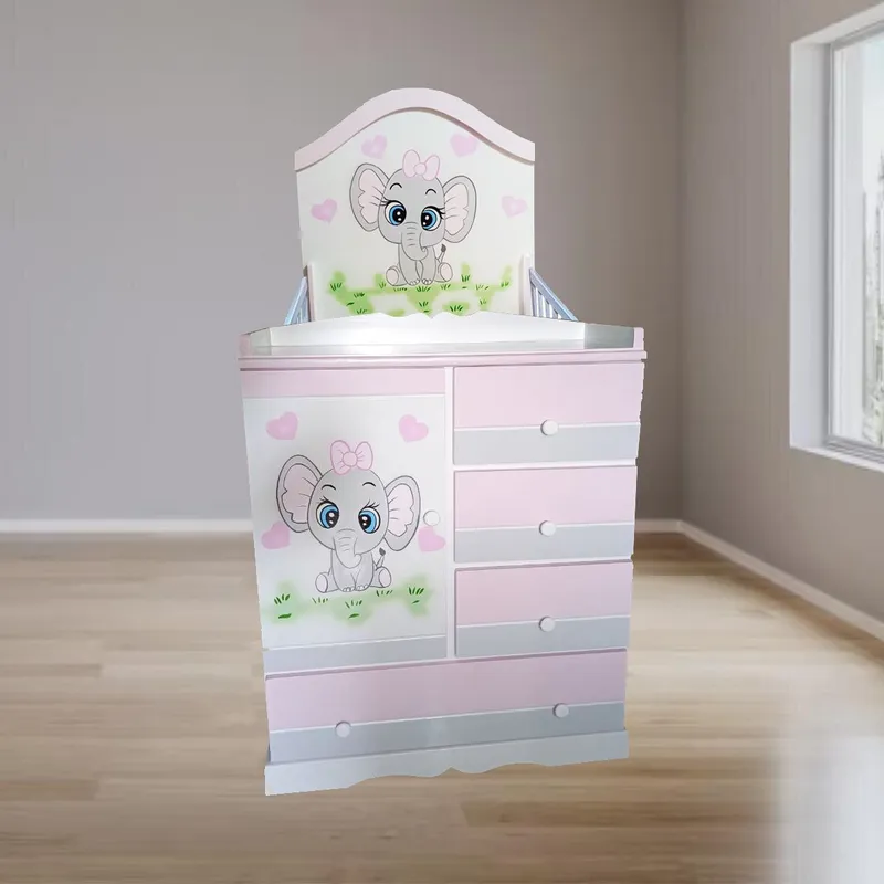 GENERICO - Multicuna cuna para bebe elefante rosado