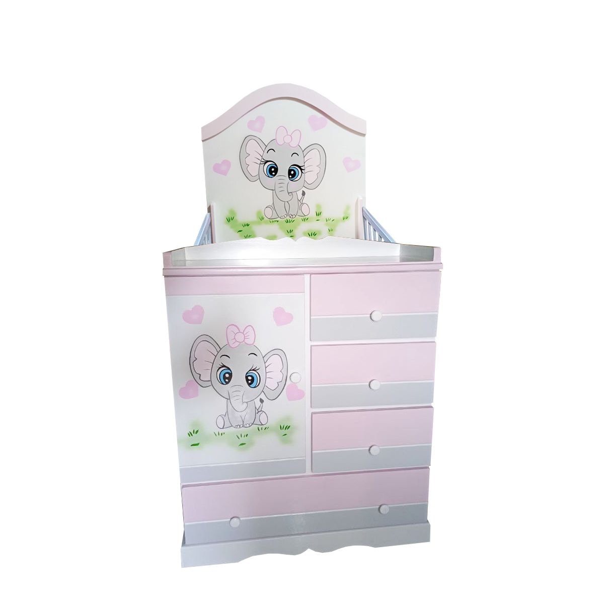 GENERICO - Multicuna cuna para bebe elefante rosado