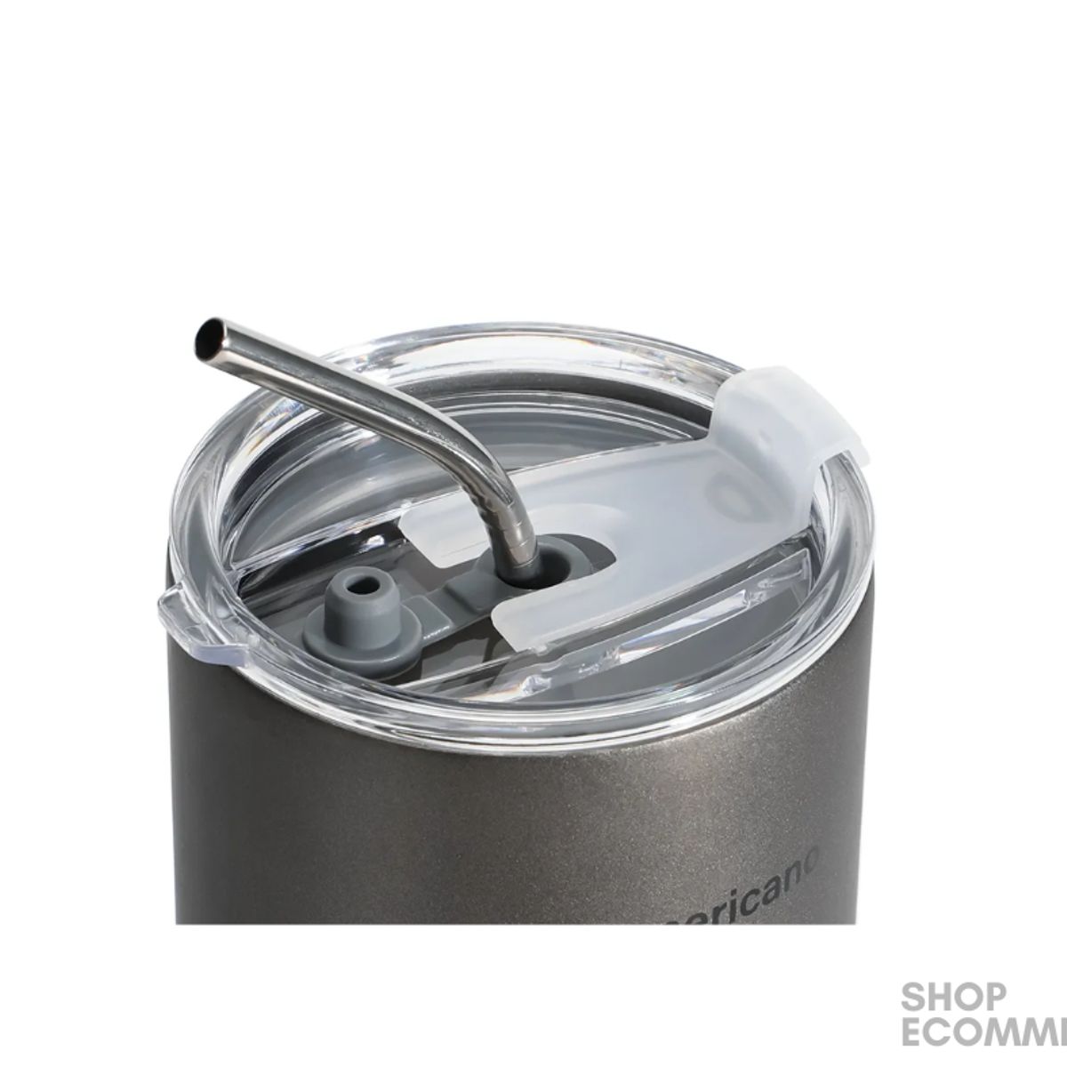 GENERICO - Taza de acero inoxidable con pajita 600ml