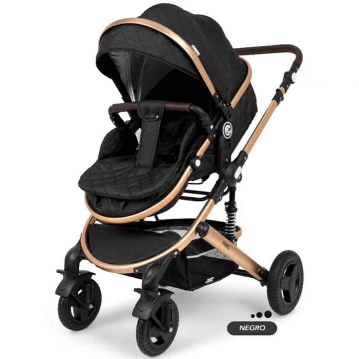 GENERICO - COCHE CUNA MOISÉS DE LUJO BABY HAPPY «PARIS» NEGRO