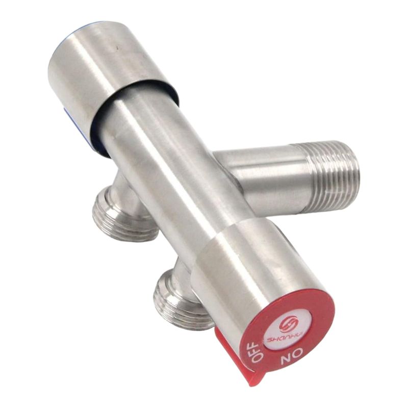 GENERICO - Válvula Angular Doble Bidé Acero Inoxidable Mate SS201