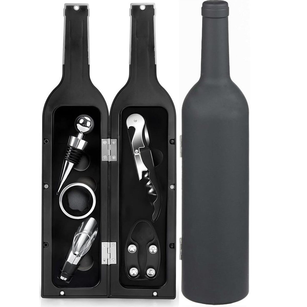 GENERICO - Kit sofisticado de 5 piezas con descorchador para abrir botellas de vino