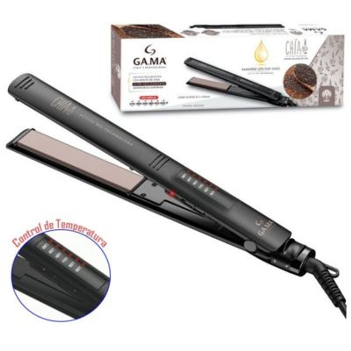 GAMA - Plancha Alisadora Led Chia Ceramic Ion