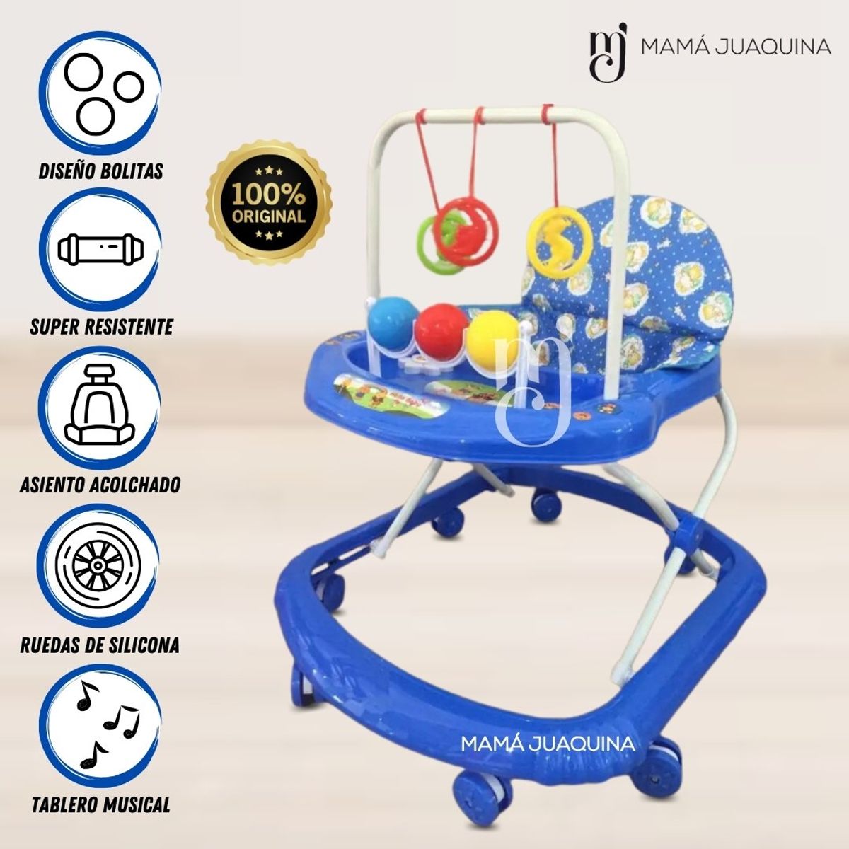 BABY HAPPY - Andador Para Bebé Baby Happy «BOLITAS II» Blue