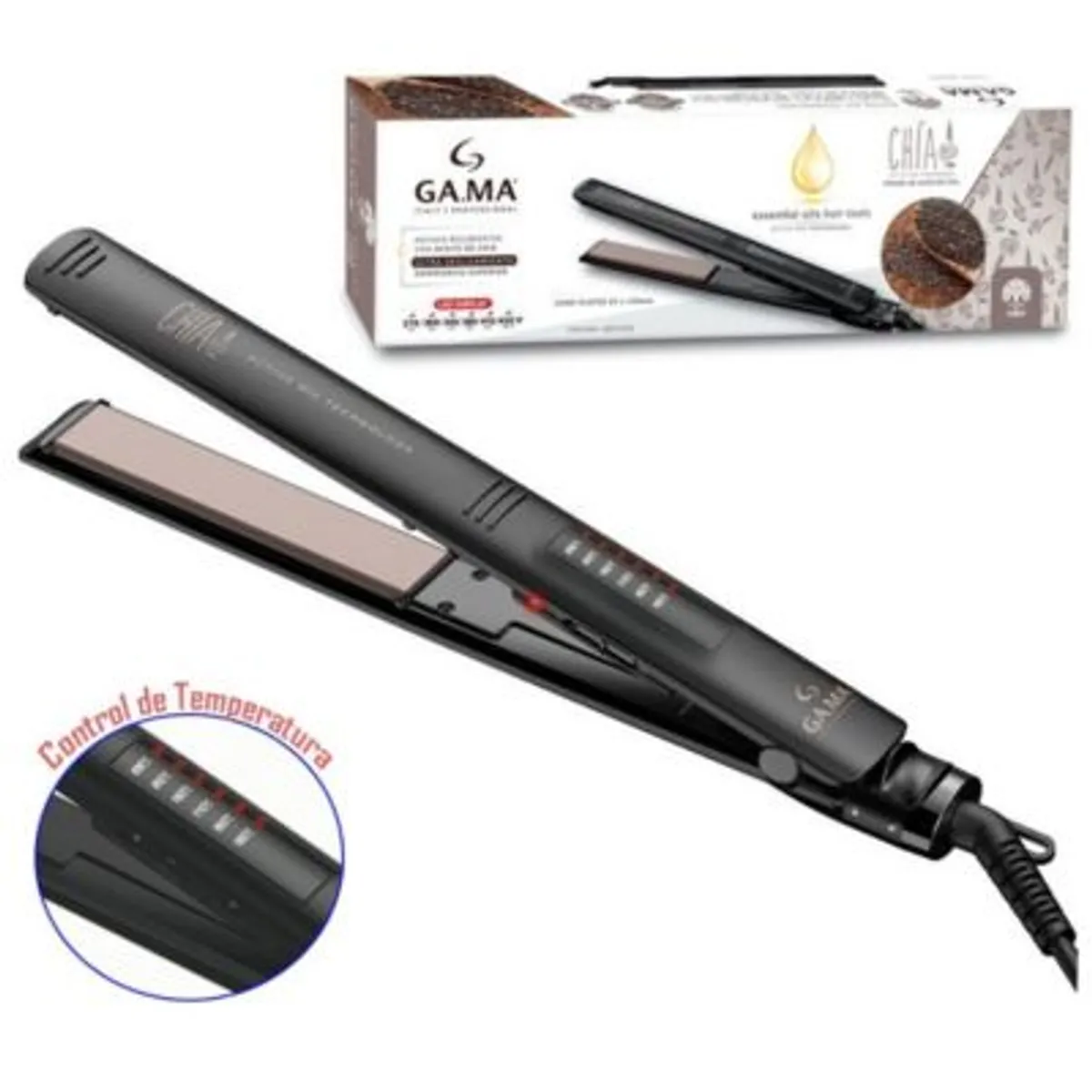 GAMA - Plancha Alisadora Led Chia Ceramic Ion