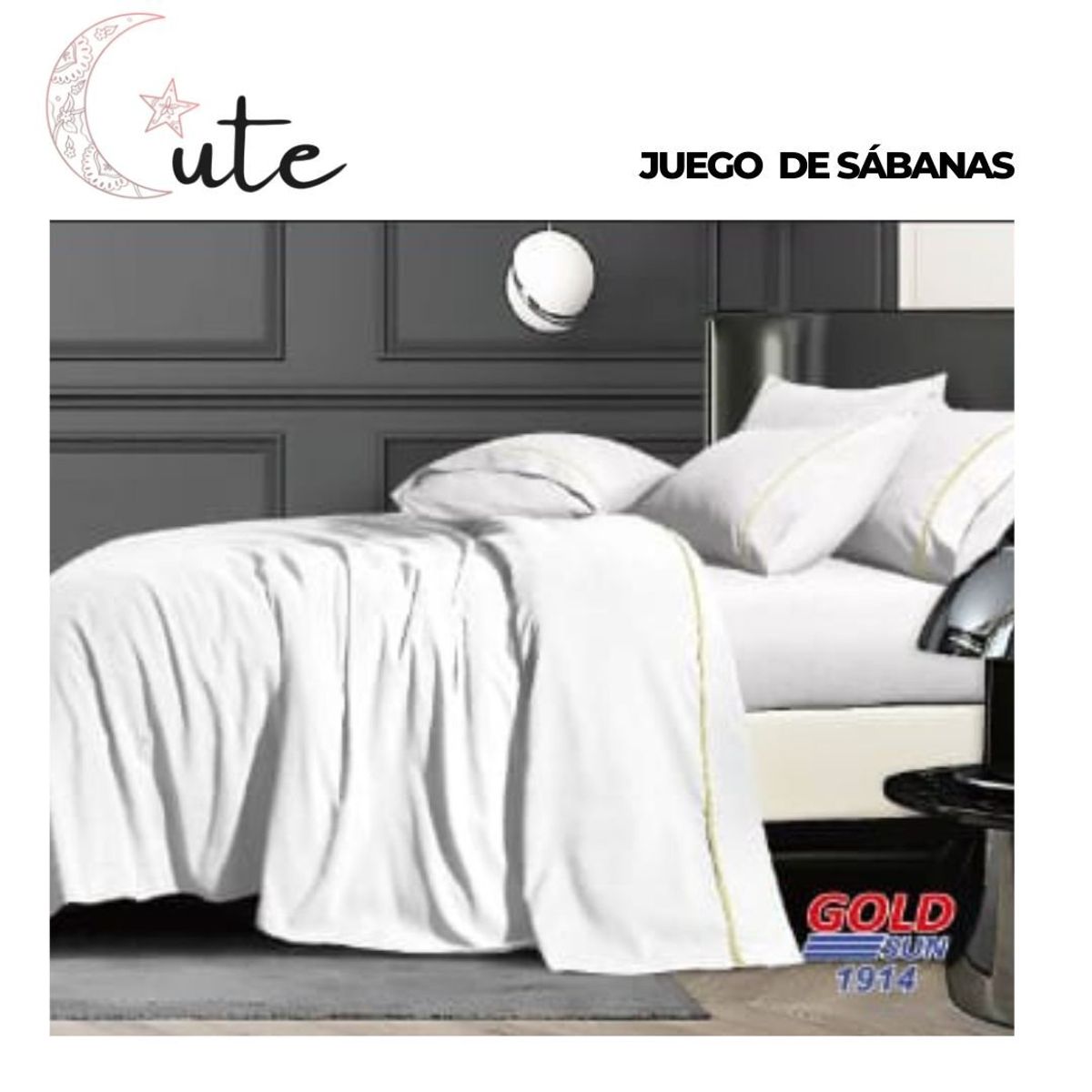 GOLDSUN - JUEGO DE SÁBANAS GOLDSUN COLOR ENTERO QUEEN