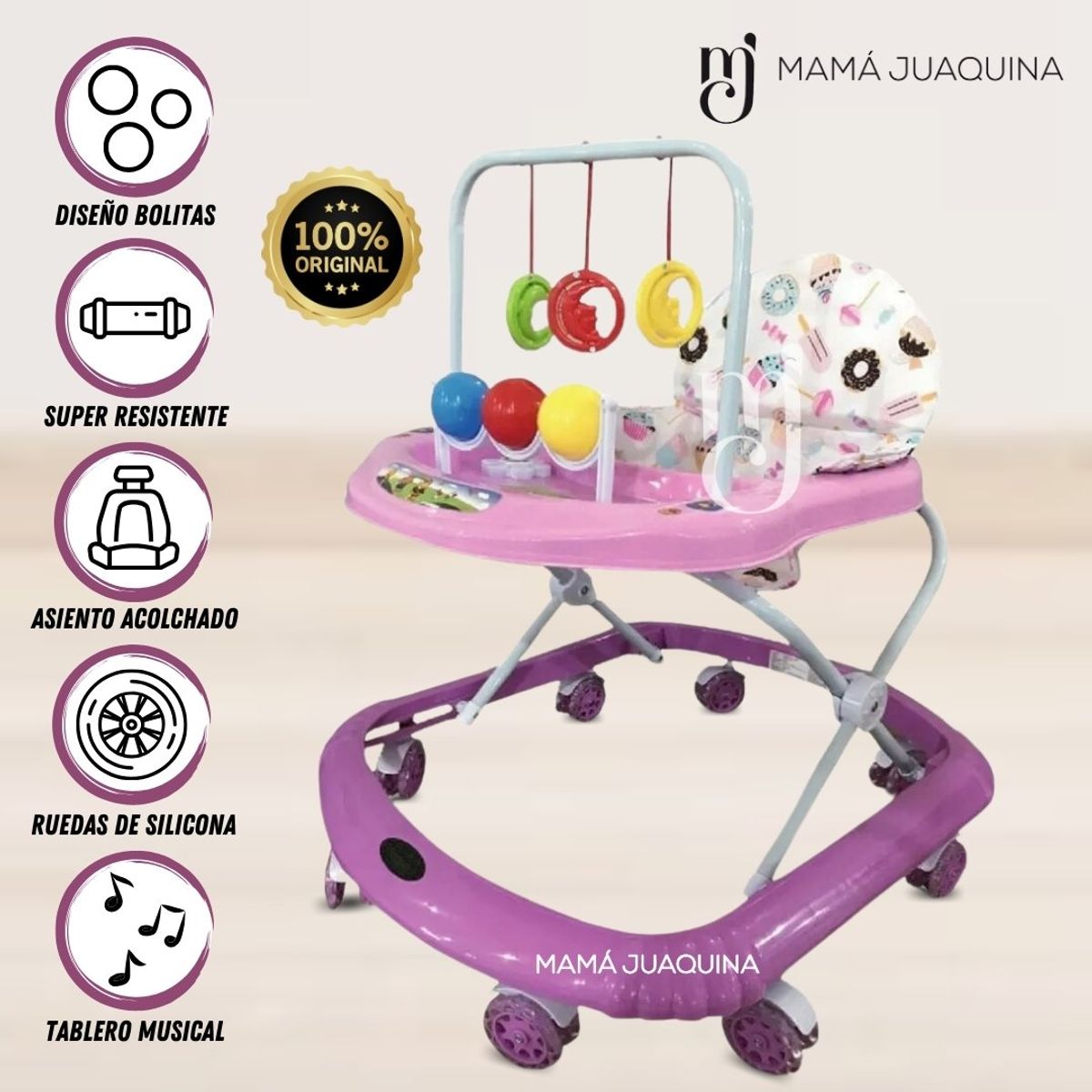 BABY HAPPY - Andador Para Bebé Baby Happy «BOLITAS II» Purple