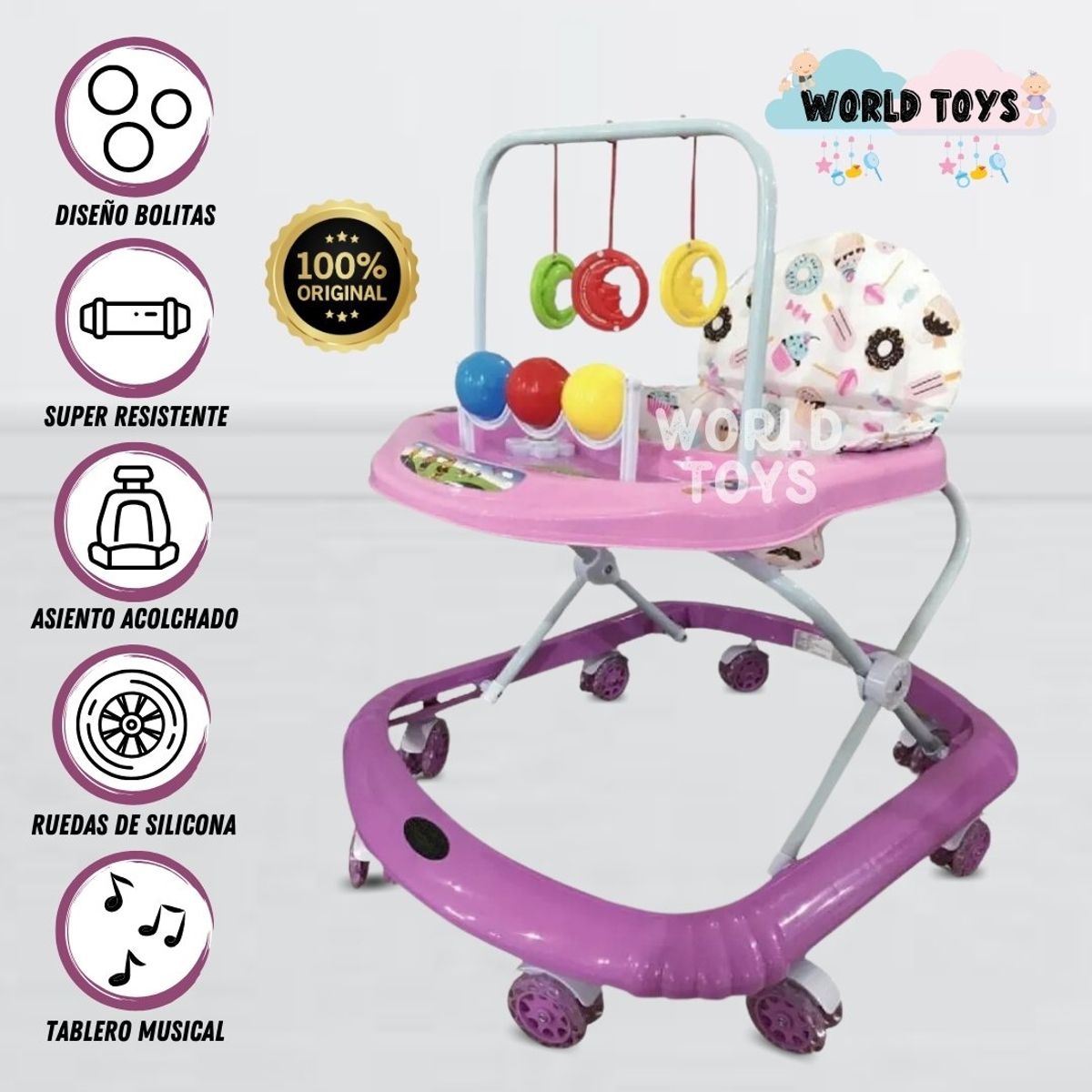 BABY HAPPY - Andador Para Bebé Baby Happy «BOLITAS II»  PURPLE