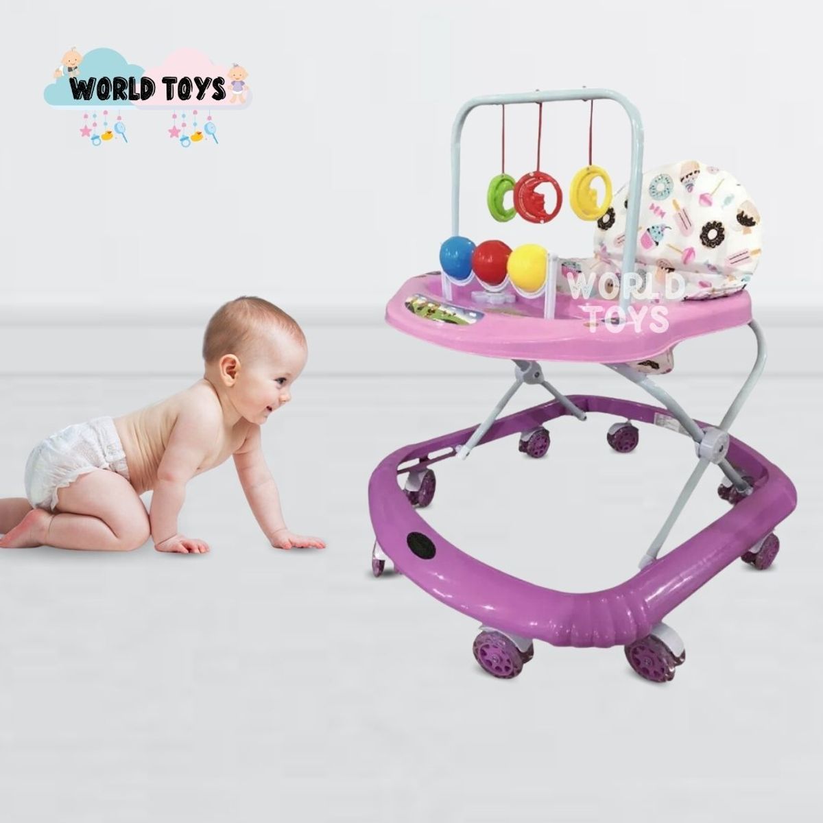 BABY HAPPY - Andador Para Bebé Baby Happy «BOLITAS II»  PURPLE