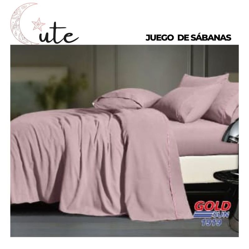 GOLDSUN - JUEGO DE SÁBANAS GOLDSUN COLOR ENTERO QUEEN