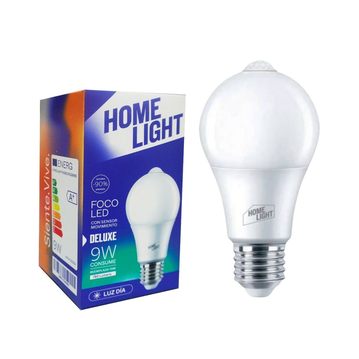HOME LIGHT - Foco led con sensor de movimiento 9w HOME LIGHT- luz blanca