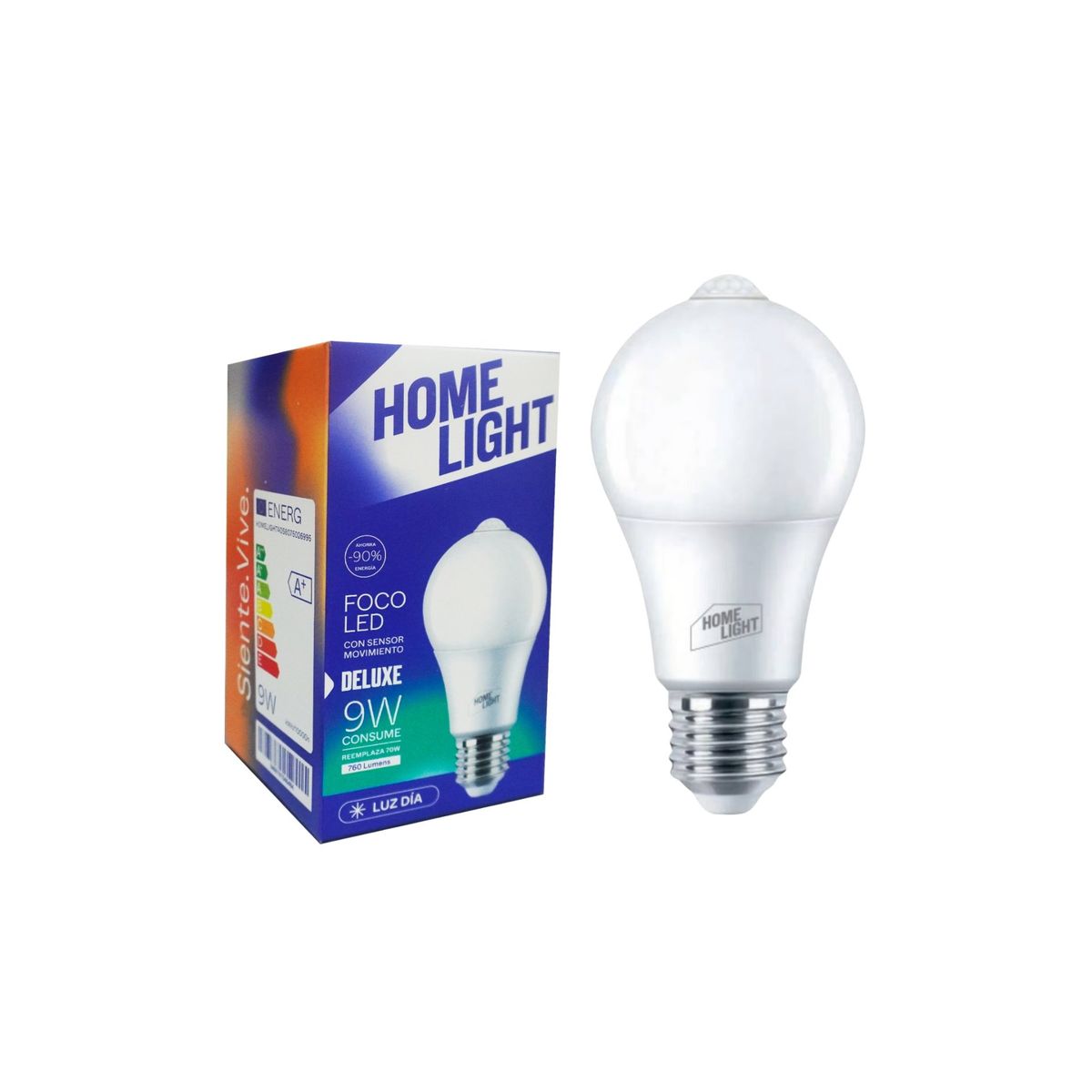 HOME LIGHT - Foco led con sensor de movimiento 9w HOME LIGHT- luz blanca