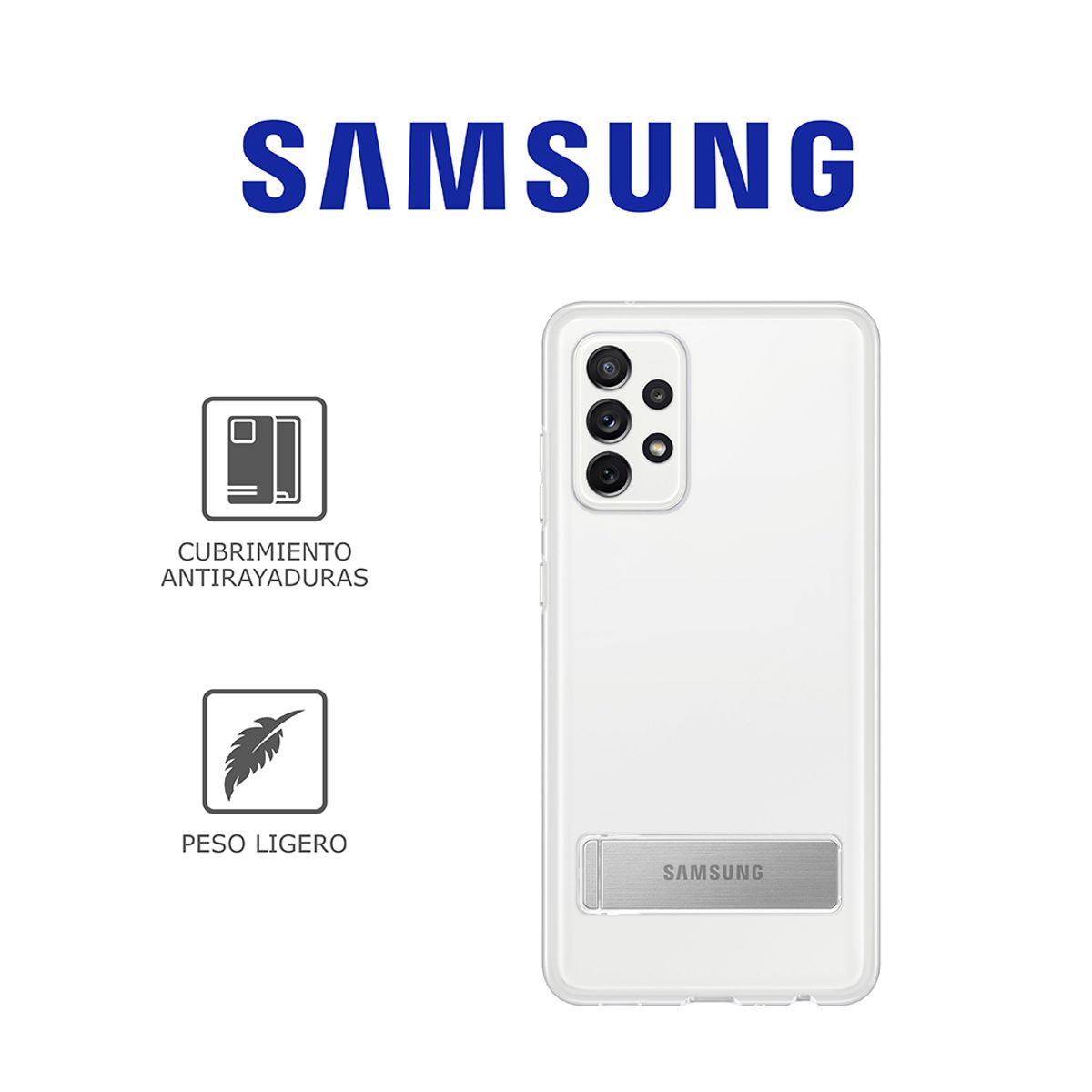 SAMSUNG - Case Ssg Clear Standing Cover EF-JA725 Para Galaxy A72 Transparente