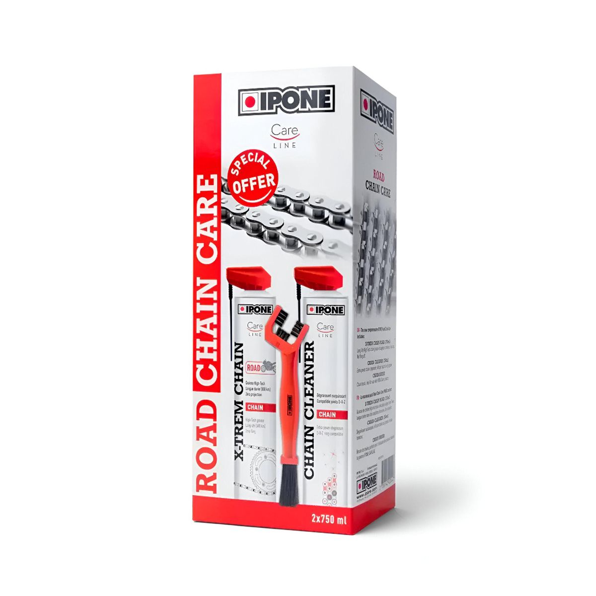 IPONE - ROAD CHAIN CARE KIT LIMPIEZA DE CADENA 750ML - IPONE