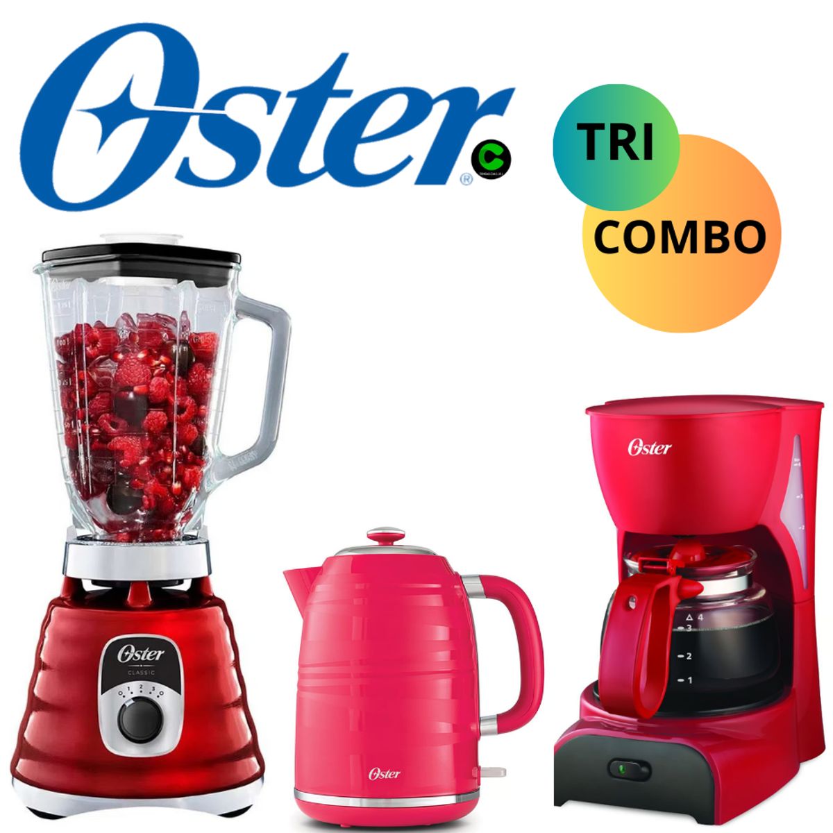OSTER - TRI-COMBO OSTER LICUADORA +HERVIDOR BVSTKT4177+ CAFETERA BVSTDCDR5B