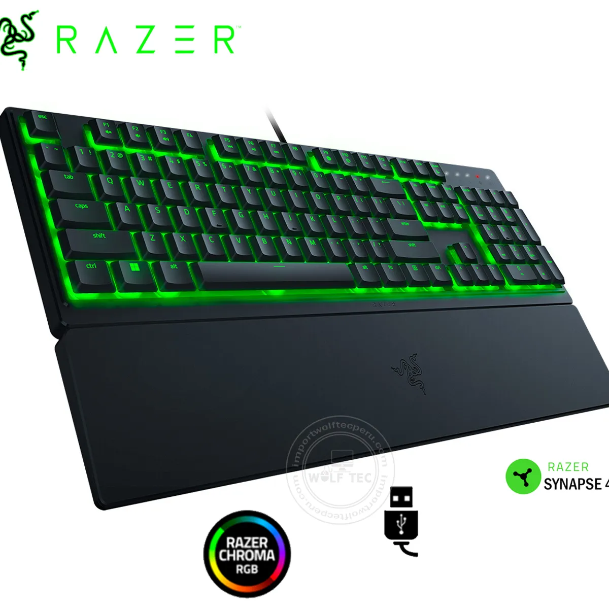 RAZER - TECLADO RAZER ORNATA V3 X MEMBRANE US LOW PROFILE CHROMA BLACK