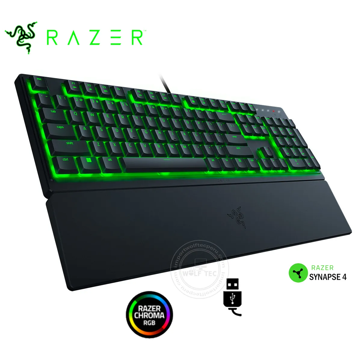 RAZER - TECLADO RAZER ORNATA V3 X MEMBRANE US LOW PROFILE CHROMA BLACK