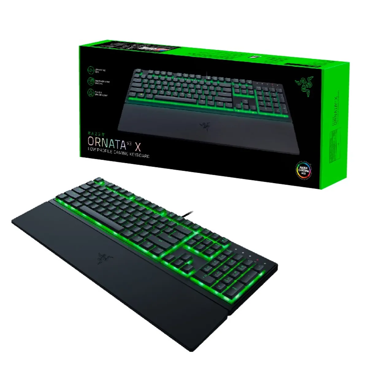 RAZER - TECLADO RAZER ORNATA V3 X MEMBRANE US LOW PROFILE CHROMA BLACK