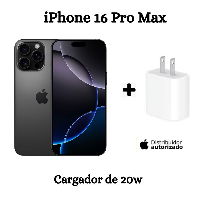 APPLE - iPhone 16 Pro Max 256Gb - Black Titanium ( eSIM) + Cubo 20 w