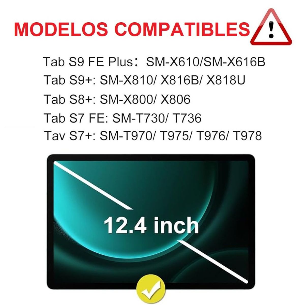 GENERICO - Case Armor + Mica Vidrio para Samsung Tab S9 FE Plus 12.4 SM-X610 X616