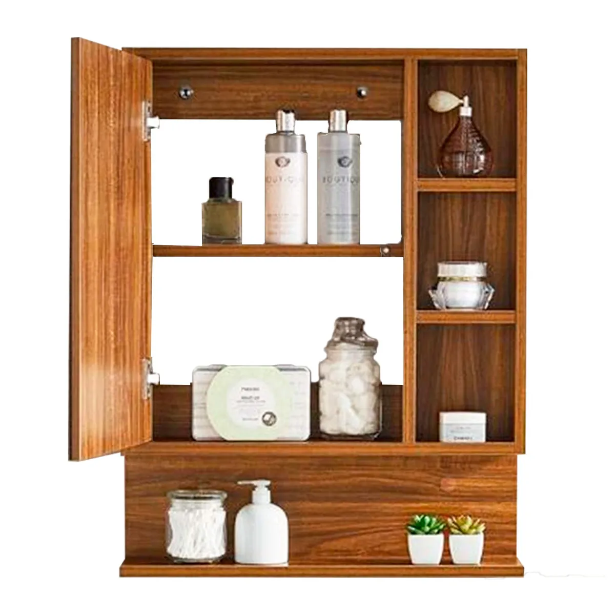 GENERICO - Mueble de Baño con Espejo Melamina Caramelo 60x55 cm