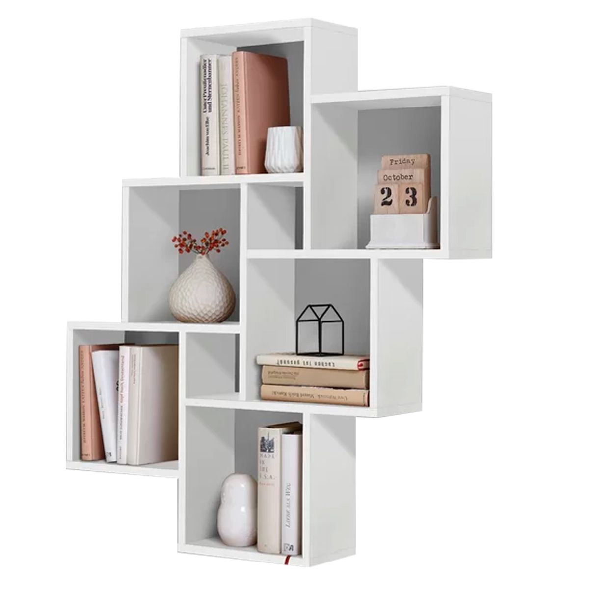 GENERICO - Repisa Flotante Melamina 6 Divisiones 94x81x20cm Blanco