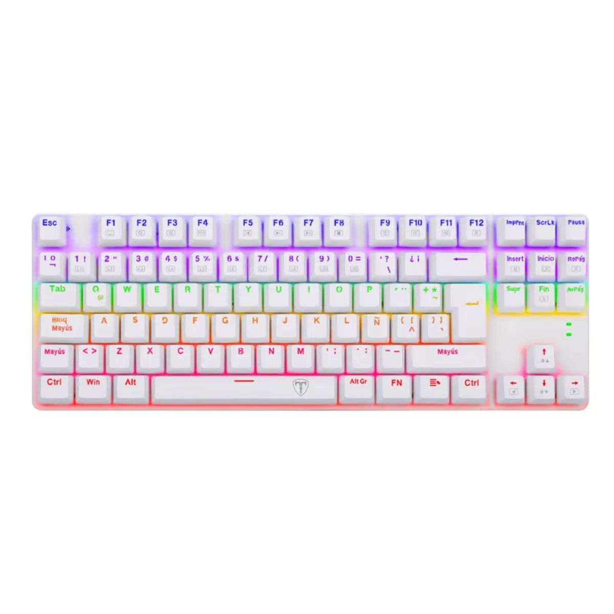 T-DAGGER - Teclado T-dagger Bora White Lite Rainbow Spanish T-TGK313W-RD-SP RED SWITCH