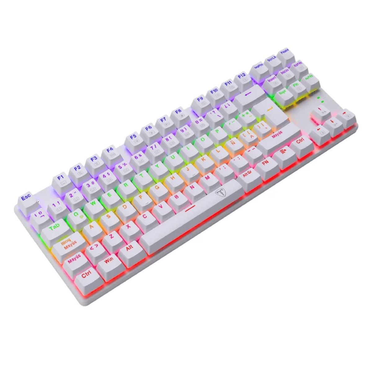 T-DAGGER - Teclado T-dagger Bora White Lite Rainbow Spanish T-TGK313W-RD-SP RED SWITCH