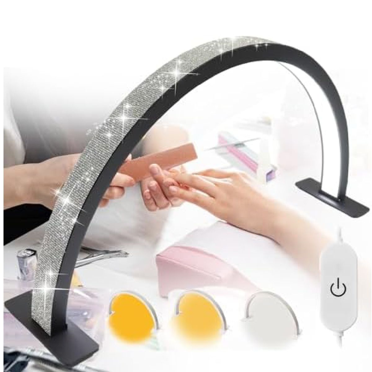 GENERICO - Lampara Led para Escritorio Cosmetica Media Luna Negro 30w