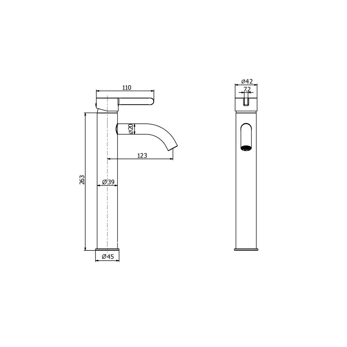 ITALGRIF - Mescladora Monocomando para Baño Cartagena Cromado Negro Mate