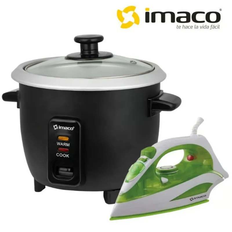 IMACO - Olla arrocera 0.6 LT RC006N + Plancha a vapor ETA2288 IMACO