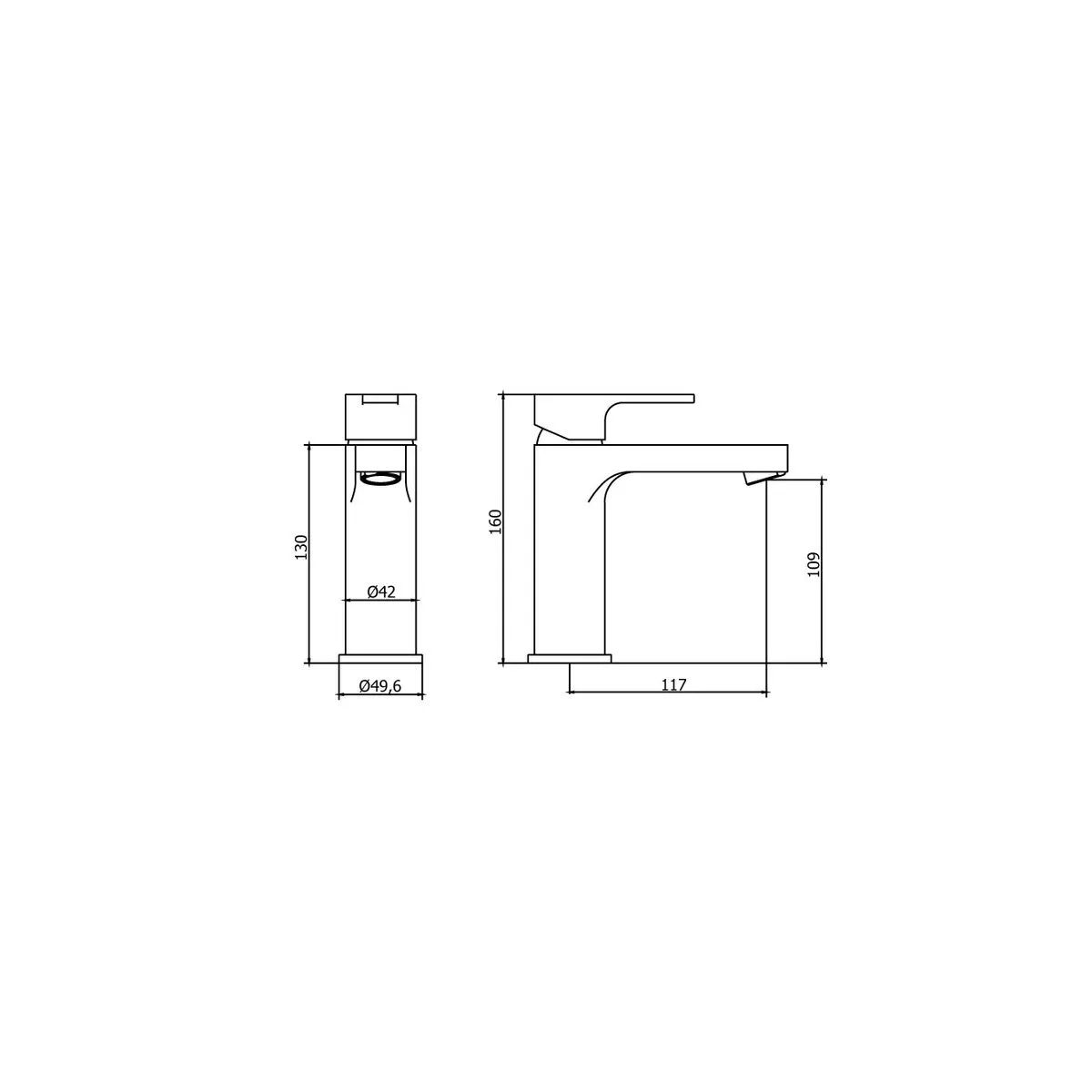 VAINSA - Mescladora Monocomando para Baño Bronce Cromado