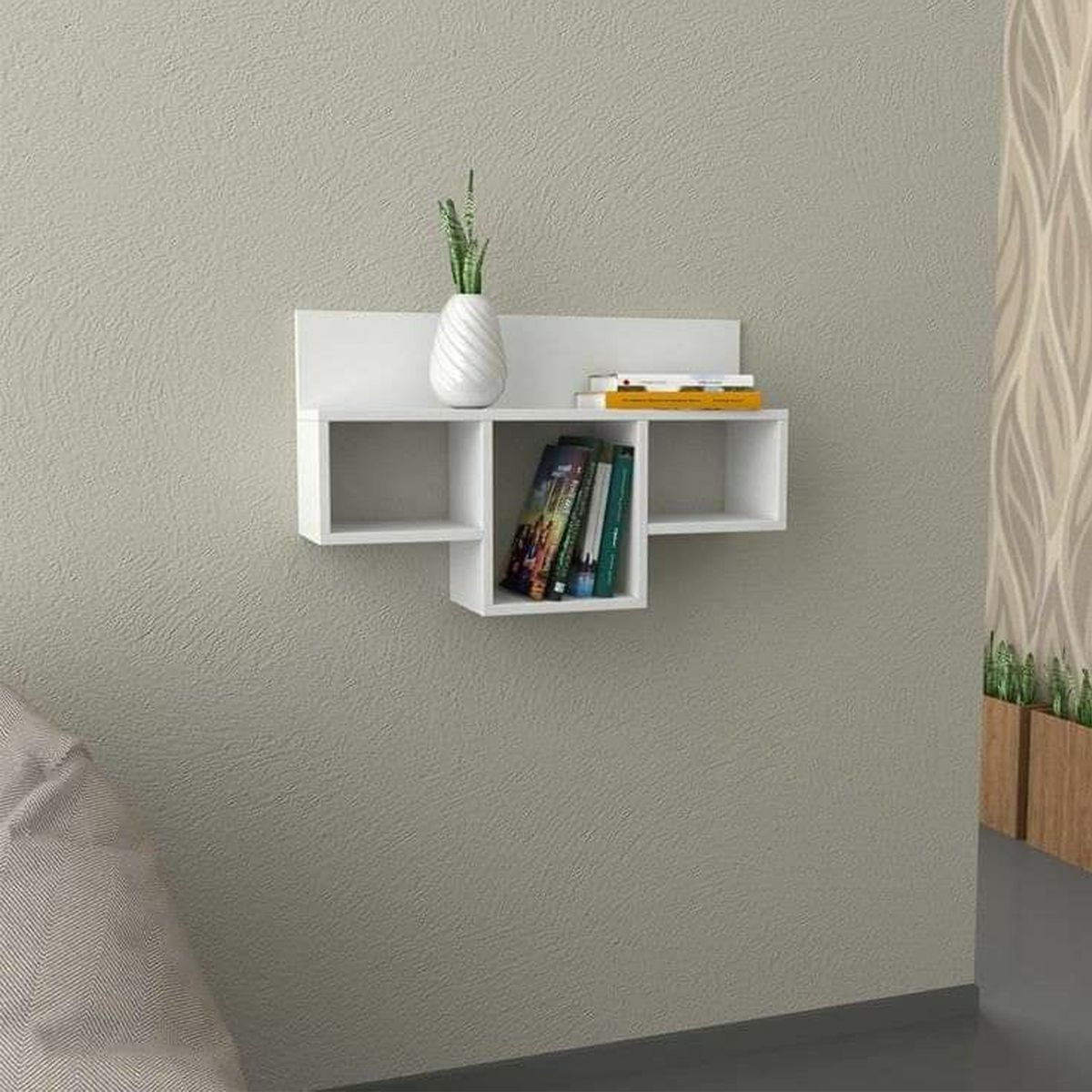 GENERICO - Repisa Flotante Melamina 80x49x20cm Blanco