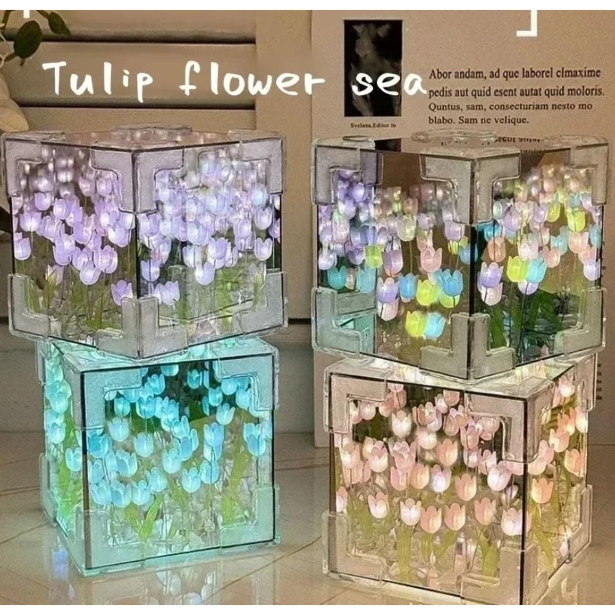 GENERICO - LAMPARA TULIPAN CUBO