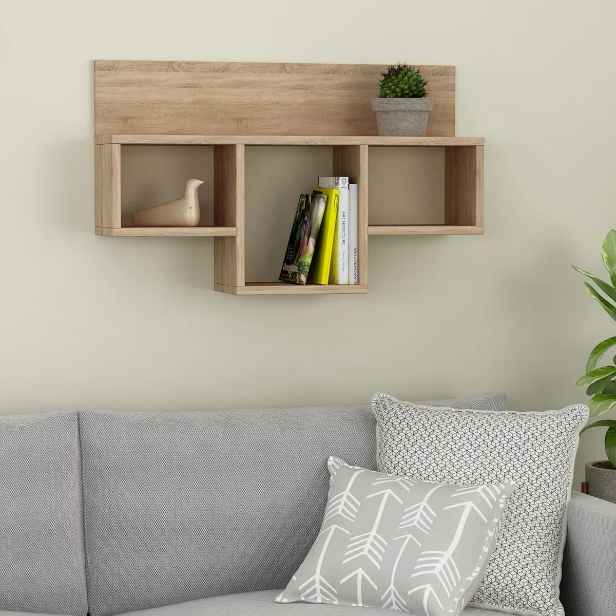 GENERICO - Repisa Flotante Melamina 80x49x20cm Castaño