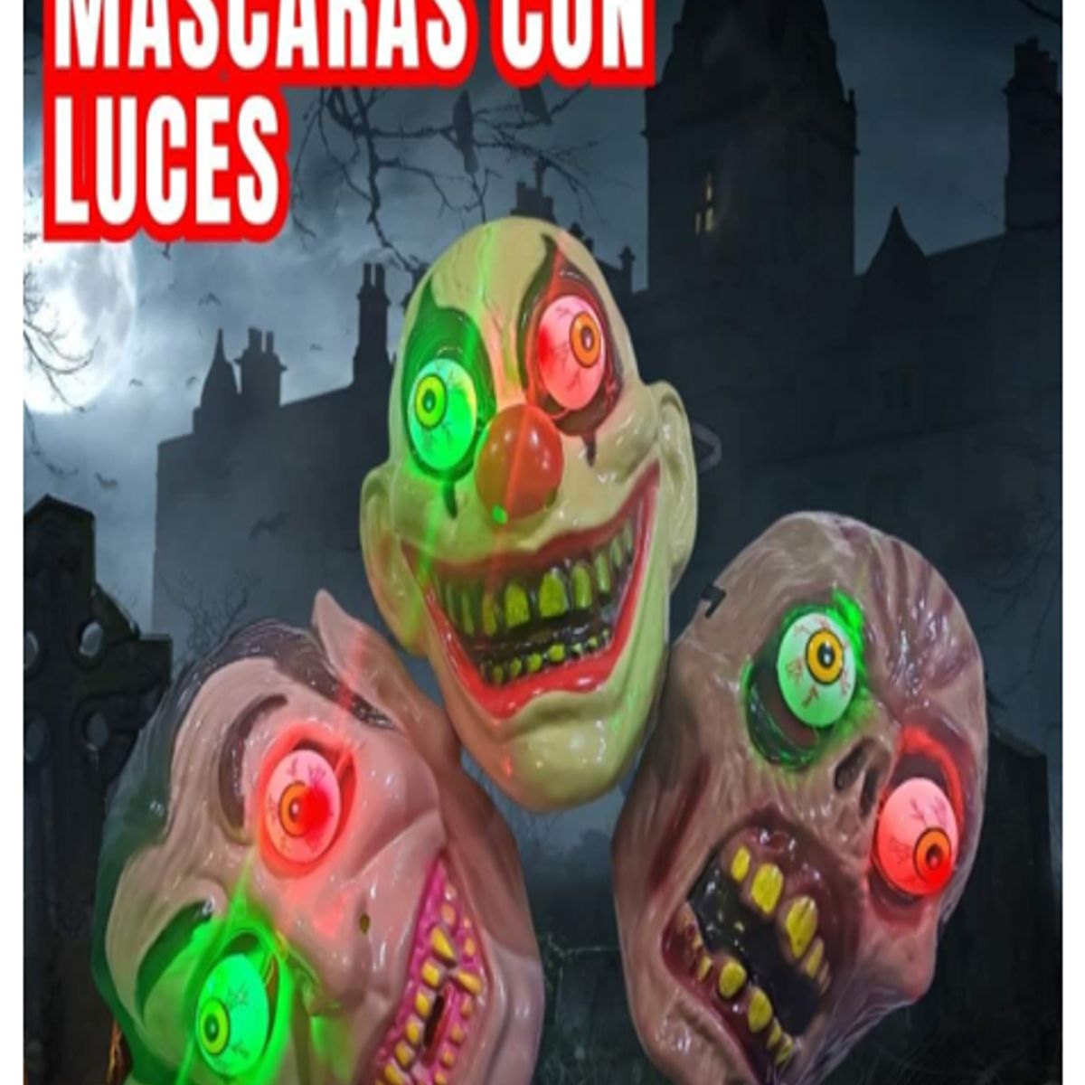 GENERICO - MASCARA PAYASO OJOS SALTONES Halloween