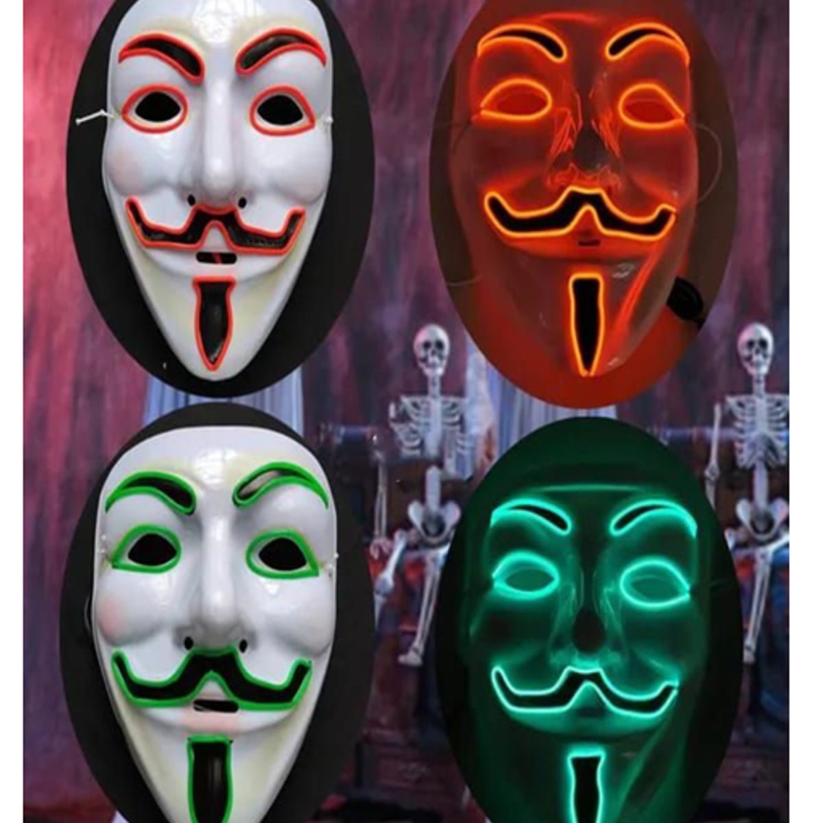 GENERICO - MASCARA ANONYMOUS LED - HALLOWEEN