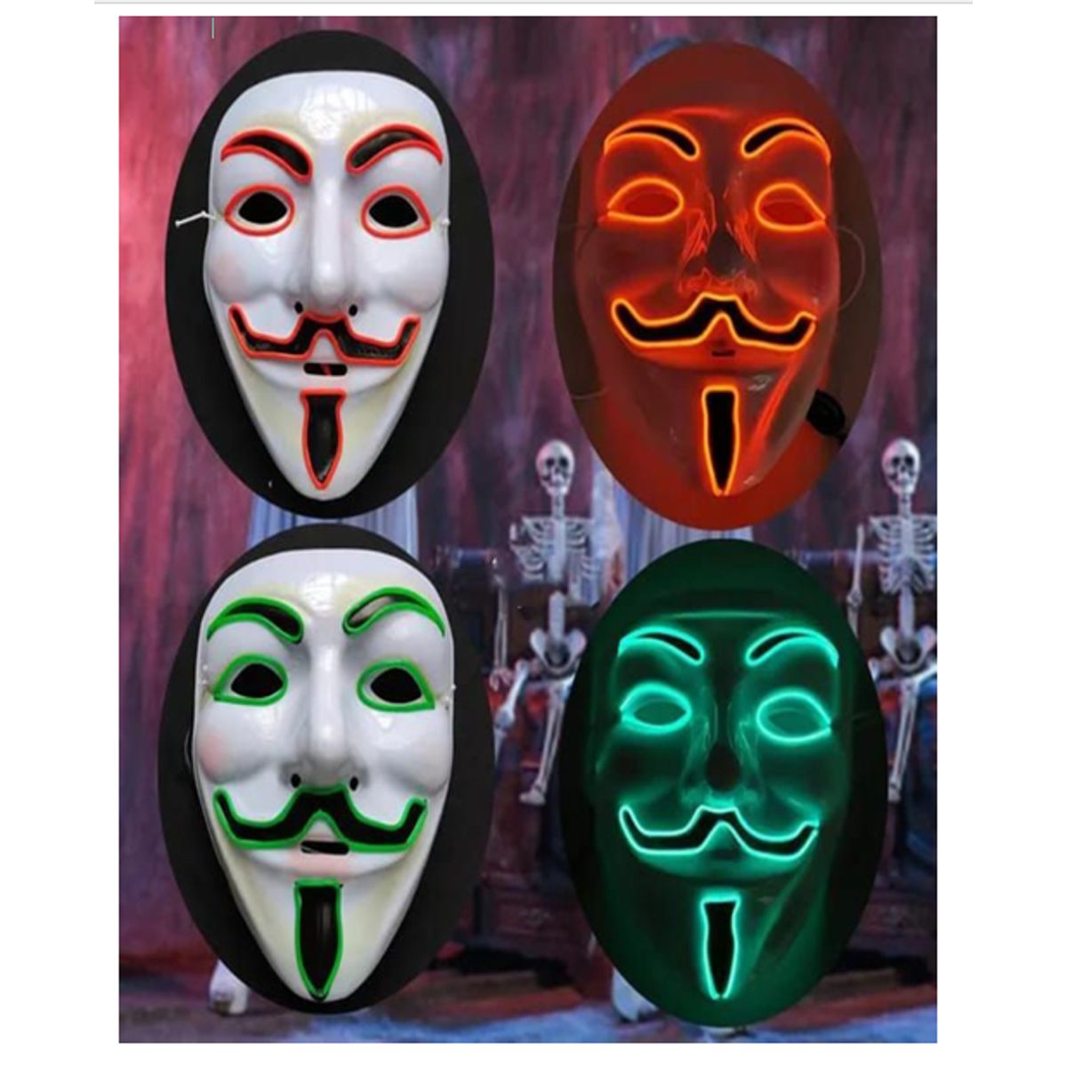 GENERICO - MASCARA ANONYMOUS LED - HALLOWEEN