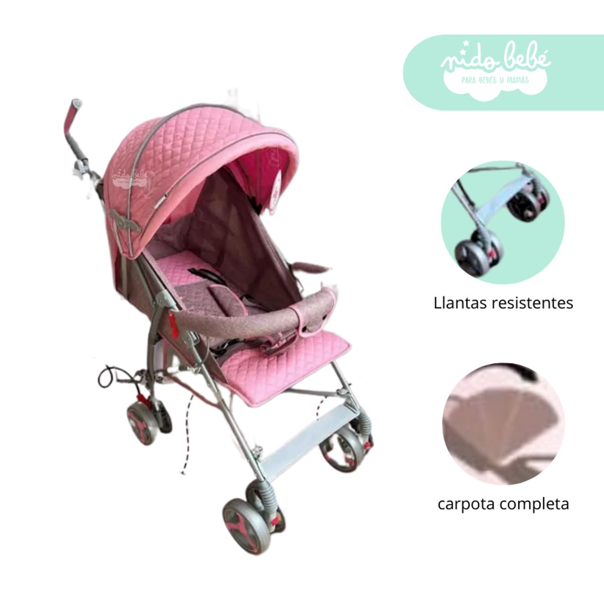 GENERICO - Coche baston de bebe modelo rey  Pink Sweet