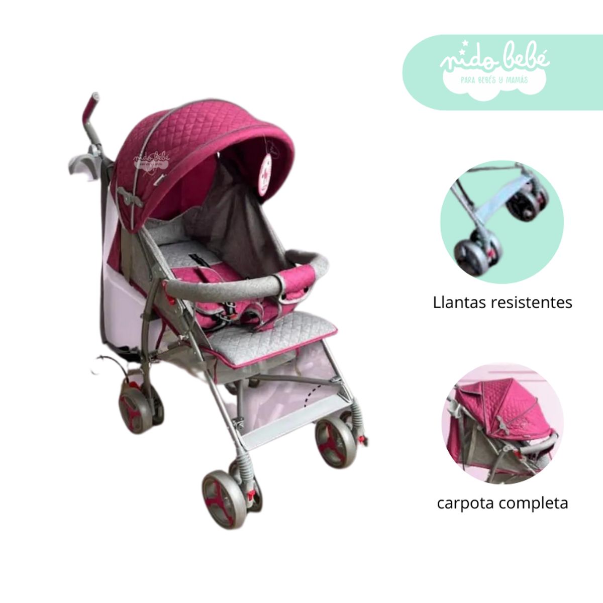 GENERICO - Coche baston de bebe modelo rey  Pink