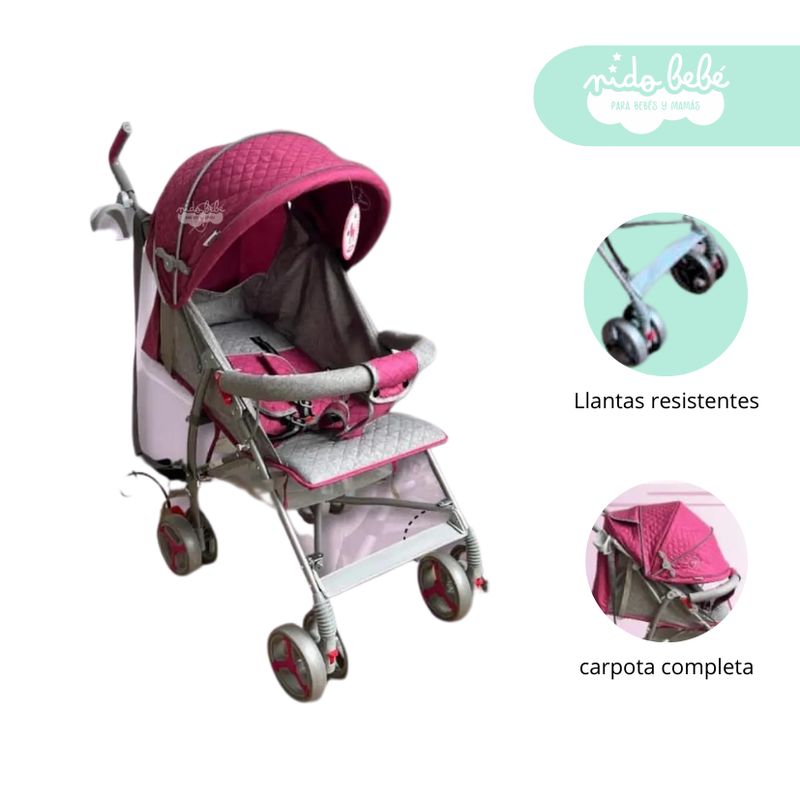 GENERICO - Coche baston de bebe modelo rey  Pink