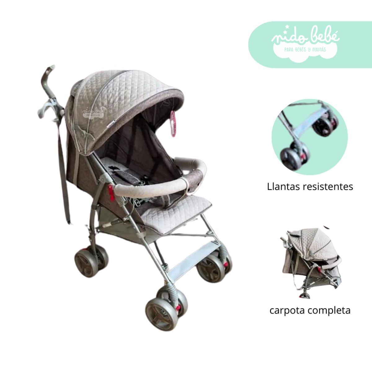 GENERICO - Coche baston de bebe modelo rey Beige