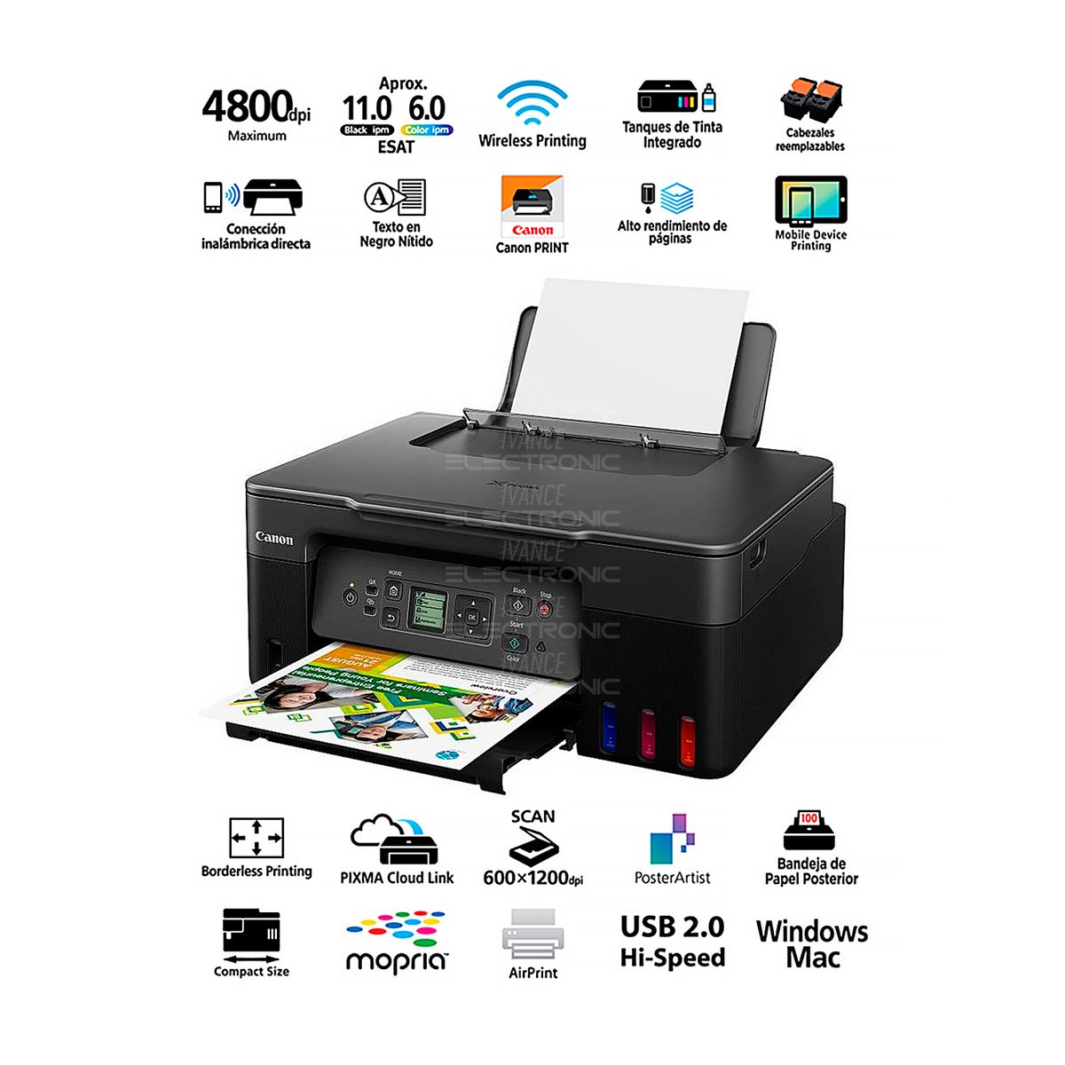 CANON - Impresora Multifuncional CANON PIXMA G3170 CONEXIÓN INALÁMBRICA