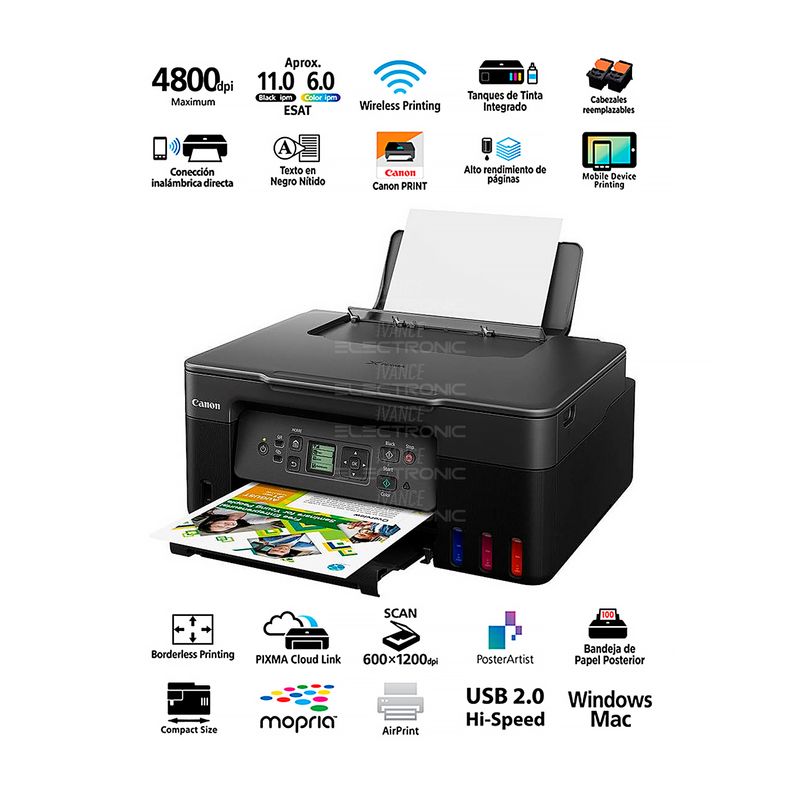 CANON - Impresora Multifuncional CANON PIXMA G3170 CONEXIÓN INALÁMBRICA