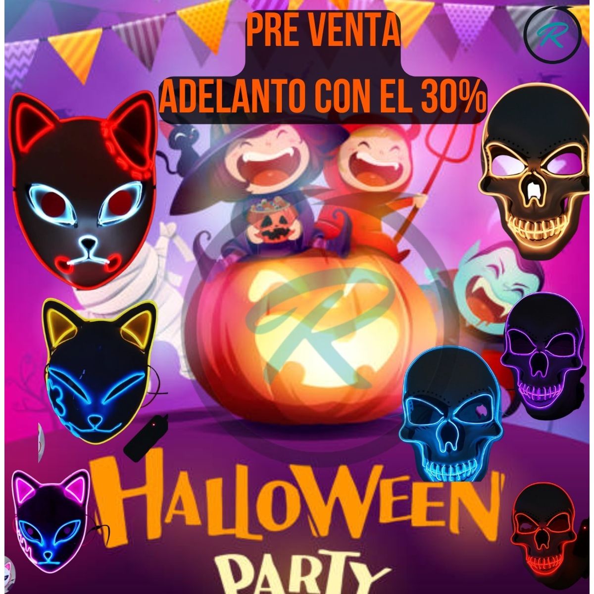 GENERICO - Máscara para Halloween Máscara de Gato