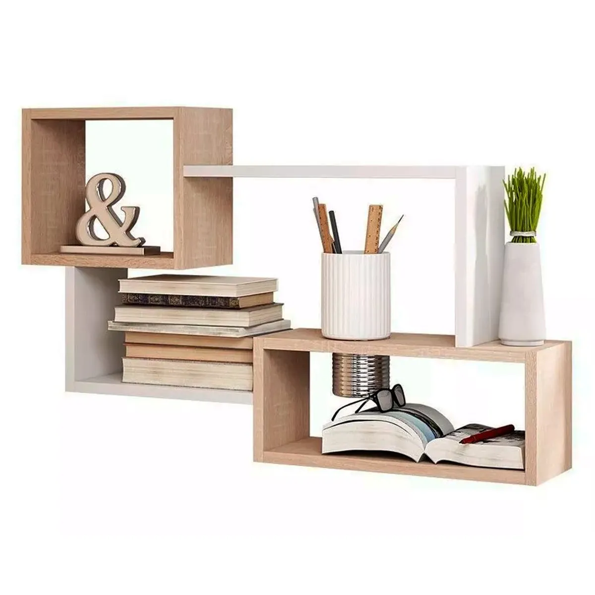 GENERICO - Repisa Flotante Melamina 87x54x18cm Duna-Blanco